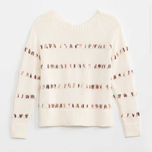 Loud and Grey Loft Rainbow Stitch Sweater